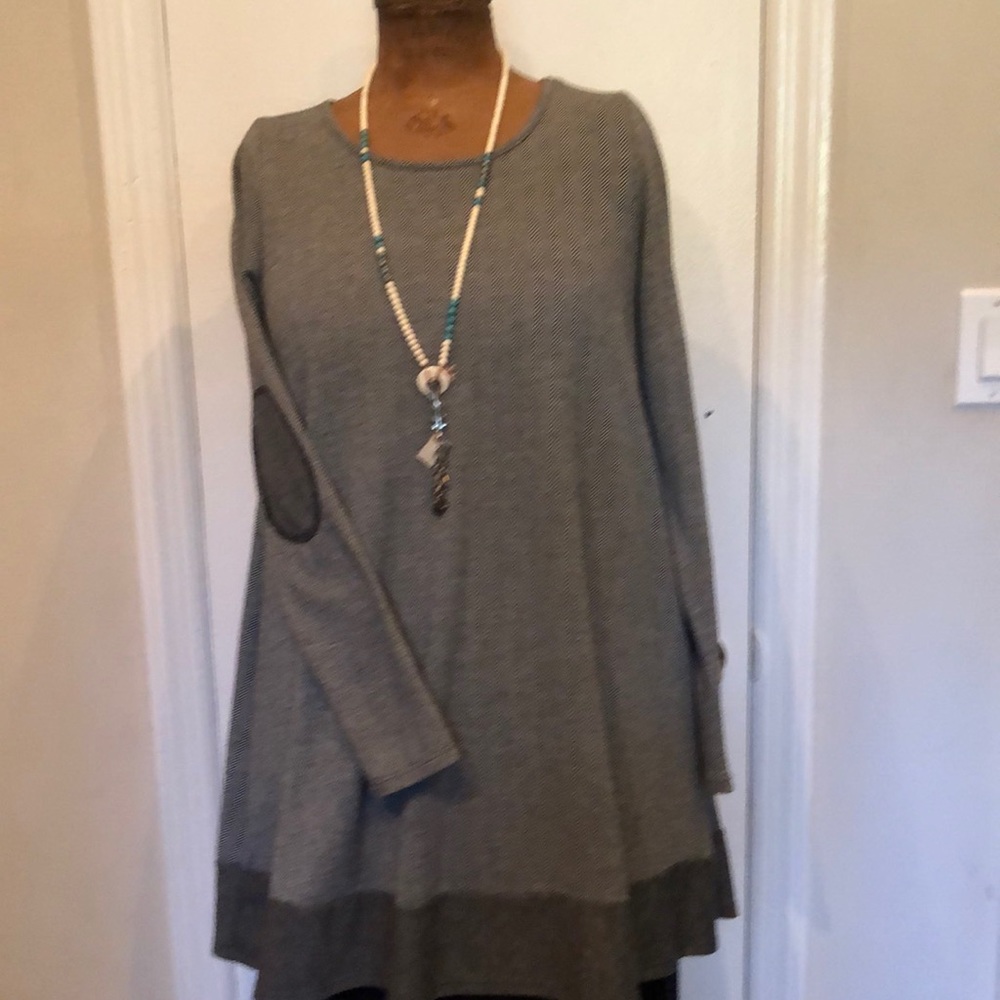 Swing tunic /dress with patches in elbow